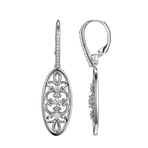 Sterling Silver Earrings with Cubic Zirconia SXE3304WZ