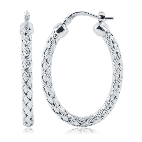 Sterling Silver 3mm Mesh EarringsMLE8161W35