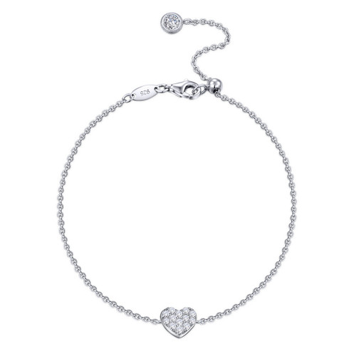 Lafonn Mini Heart Bracelet in Platinum Bonded Sterling Silver