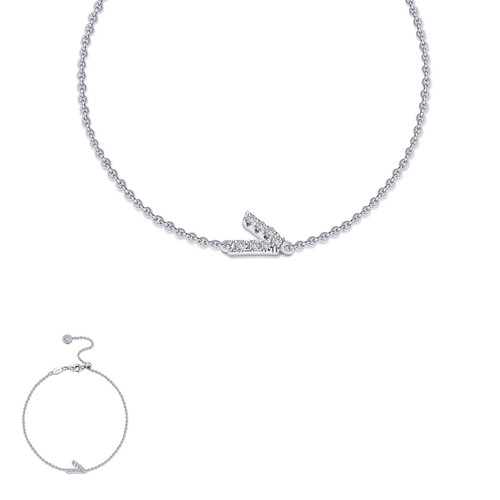 Lafonn Letter V Bracelet in Platinum Bonded Sterling Silver