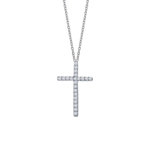 Lafonn 0.22 CTW Cross Necklace bonded in Platinum