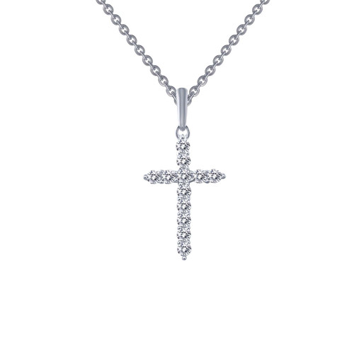 Lafonn 0.36 CTW Cross Pendant Necklace bonded in Platinum