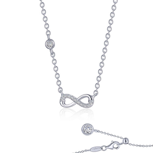 Lafonn 0.36 CTW Infinity Necklace bonded in Platinum