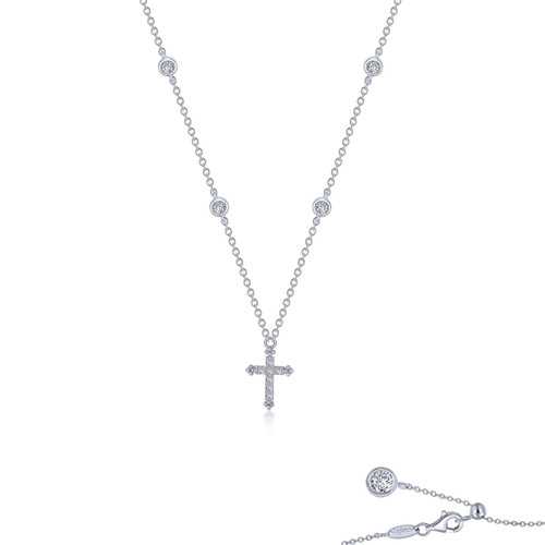 Lafonn 0.41 CTW Cross Necklace bonded in Platinum