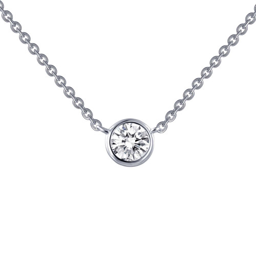 Lafonn 0.46 CTW Solitaire Necklace bonded in Platinum