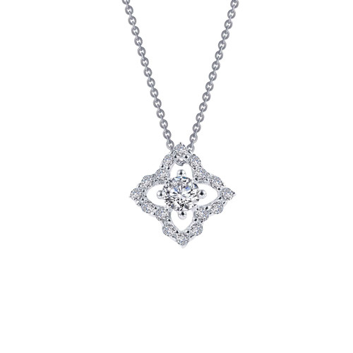 Lafonn 0.49 CTW Flower Necklace bonded in Platinum