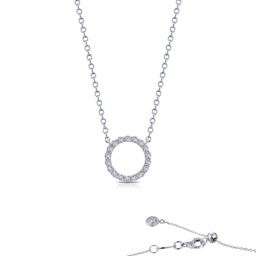 Lafonn 0.54 CTW Open Circle Necklace bonded in Platinum