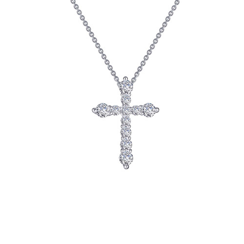 Lafonn 0.67 CTW Cross Pendant Necklace bonded in Platinum