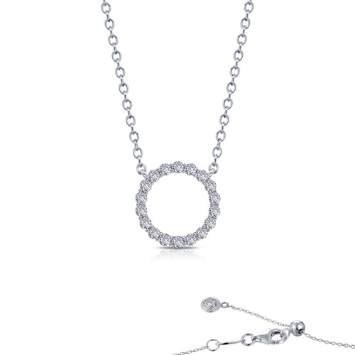 Lafonn 0.88 CTW Open Circle Necklace bonded in Platinum