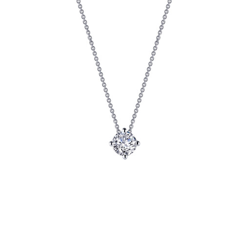 Lafonn 0.9 CTW Solitaire Necklace bonded in Platinum