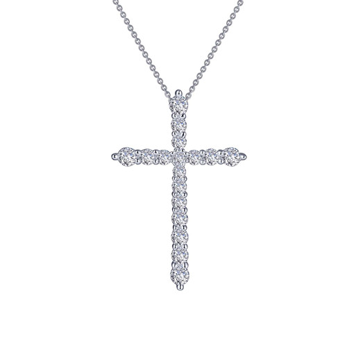 Lafonn 1.06 CTW Cross Pendant Necklace bonded in Platinum