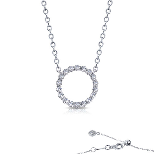 Lafonn 1.15 CTW Open Circle Necklace bonded in Platinum