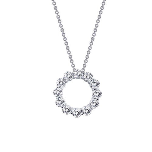 Lafonn 3 CTW Open Circle Pendant Necklace bonded in Platinum