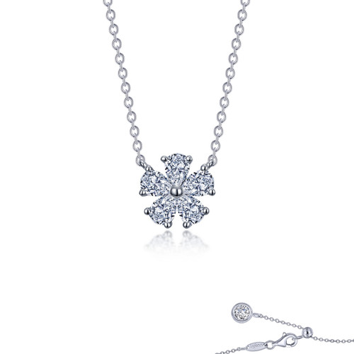 Lafonn Flower Necklace bonded in Platinum