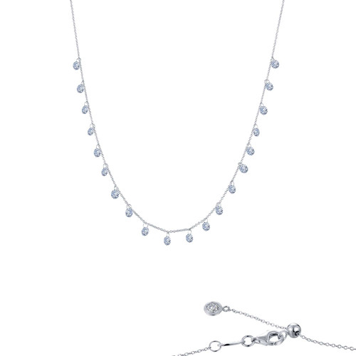 Lafonn Frameless Raindrop Necklace bonded in Platinum