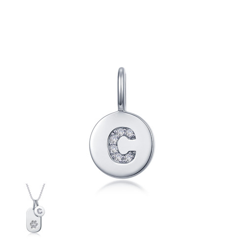 Lafonn Letter C Charm bonded in Platinum