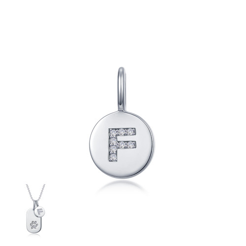 Lafonn Letter F Charm bonded in Platinum