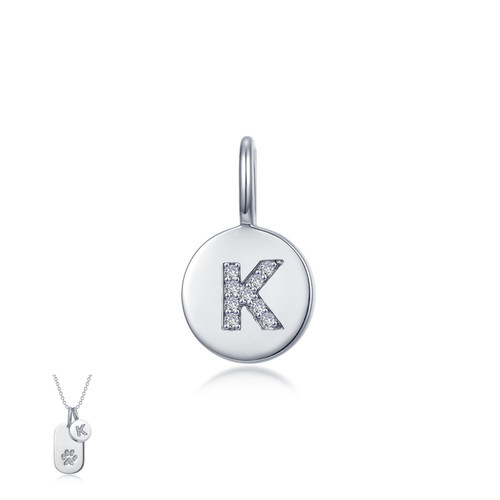 Lafonn Letter K Charm bonded in Platinum