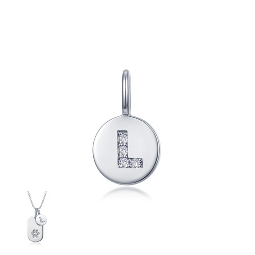 Lafonn Letter L Charm bonded in Platinum