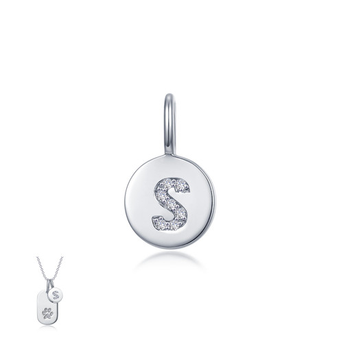 Lafonn Letter S Charm bonded in Platinum