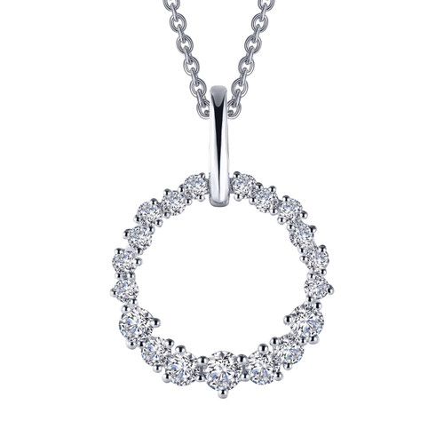 Lafonn Open Circle Pendant Necklace bonded in Platinum