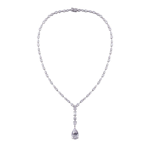 Lafonn Regal Icicle Necklace bonded in Platinum