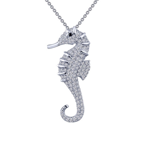 Lafonn Seahorse Pendant Necklace bonded in Platinum