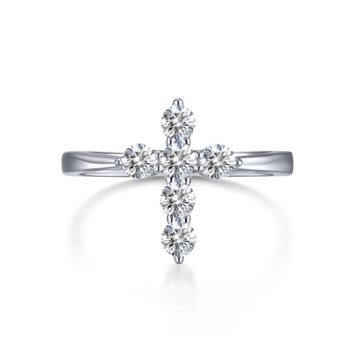 Lafonn 0.30 CTW Cross Ring bonded in Platinum