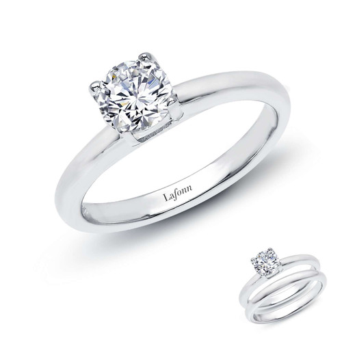 Lafonn 1.03 CTW Solitaire Engagement Ring bonded in Platinum