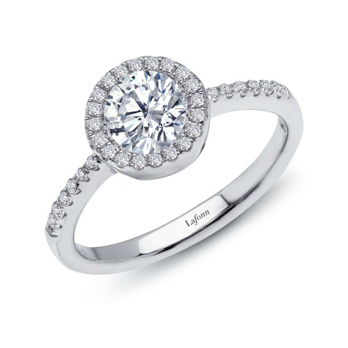 Lafonn 1.15 CTW Halo Engagement Ring bonded in Platinum