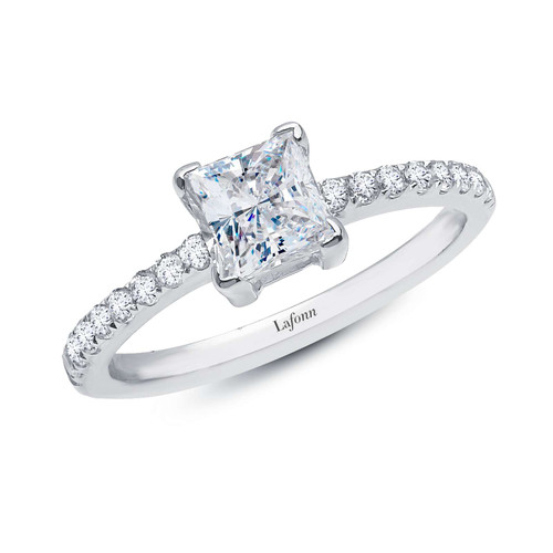 Lafonn 1.2 CTW Solitaire Engagement Ring bonded in Platinum