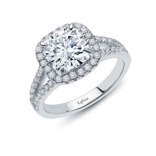 Lafonn 3.82 CTW Halo Engagement Ring bonded in Platinum