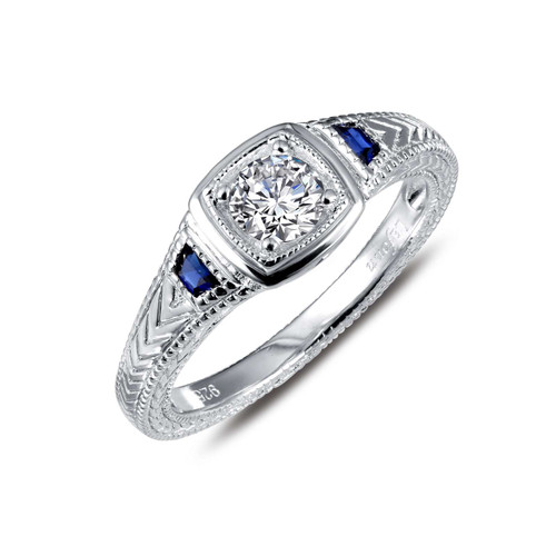 Lafonn Art Deco Inspired Engagement Ring bonded in Platinum