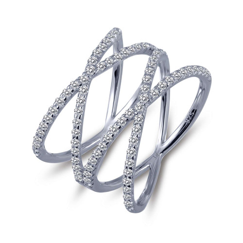 Lafonn Double Crisscross Ring bonded in Platinum