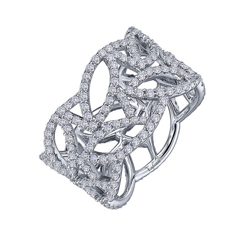 Lafonn Intricate Open Work Band bonded in Platinum