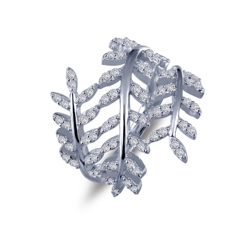 Lafonn Open Leaf Ring bonded in Platinum