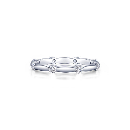 Lafonn Stackable Wave Eternity Band bonded in Platinum R0467CLP05