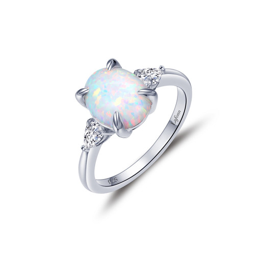 Lafonn Three-Stone Engagement Ring bonded in Platinum R0476OPP05