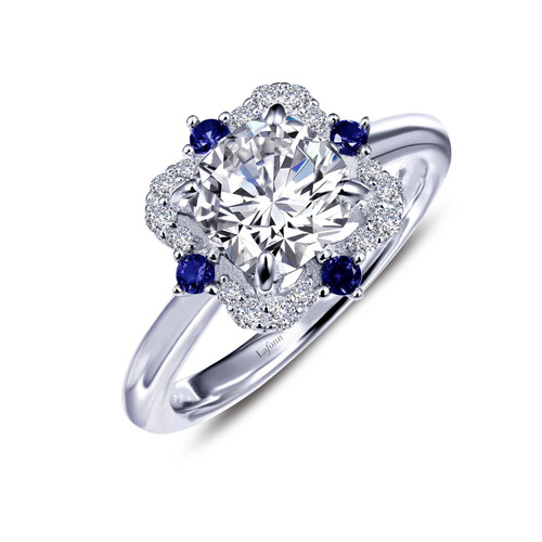 Lafonn Art Deco Inspired Engagement Ring bonded in Platinum R0227CSP05
