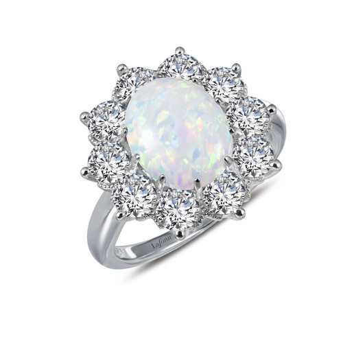 Lafonn Art Deco Inspired Engagement Ring bonded in Platinum R0238OPP05