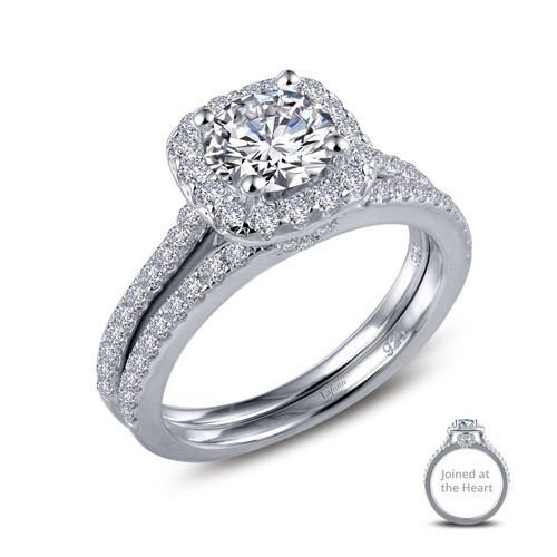Lafonn Joined-At-The-Heart Wedding Set bonded in Platinum 9R034CLP05
