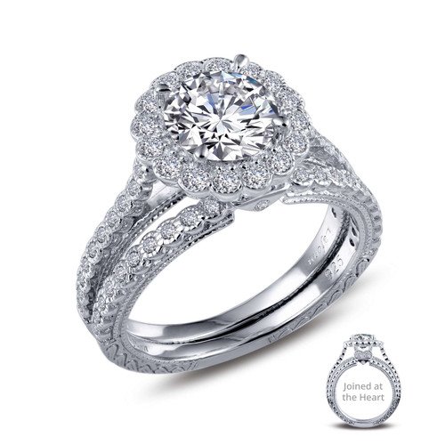 Lafonn Joined-At-The-Heart Wedding Set bonded in Platinum 9R035CLP05