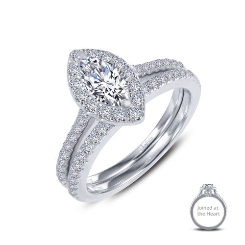 Lafonn Joined-At-The-Heart Wedding Set bonded in Platinum 9R038CLP05