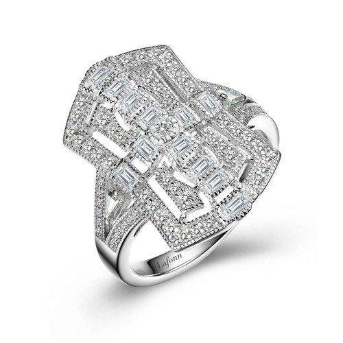 Lafonn Vintage Inspired Engagement Ring bonded in Platinum R0388CLP05