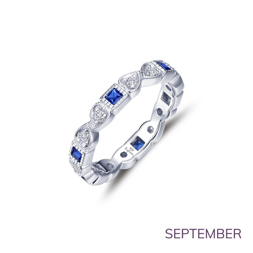 Lafonn September Birthstone Ring bonded in Platinum BR005SAP05