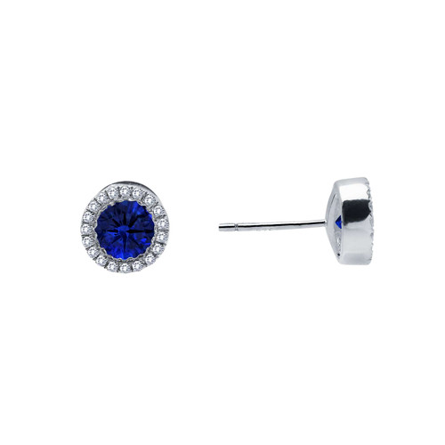 Lafonn 0.8 CTW Halo Stud Earr ings in Sterl ing Silver Bonded with Plat inum