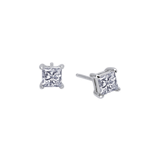 Lafonn 1 CTW Stud Earr ings in Sterl ing Silver Bonded with Plat inum