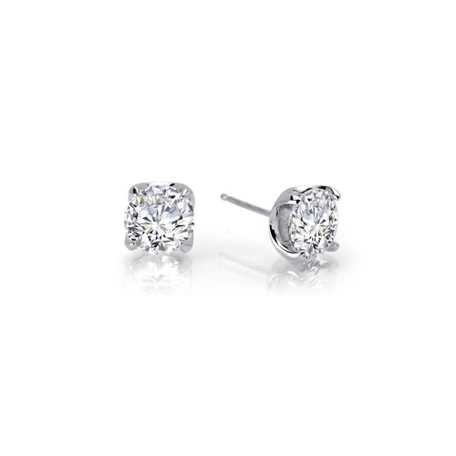 Lafonn 2.06 CTW Stud Earr ings in Sterl ing Silver Bonded with Plat inum