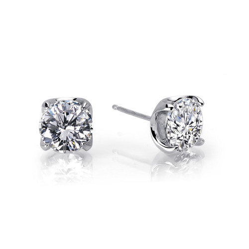 Lafonn 5 CTW Stud Earr ings in Sterl ing Silver Bonded with Plat inum