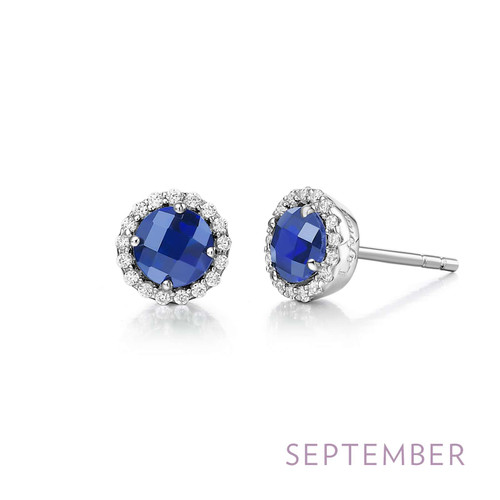 Lafonn September Birthstone Earr ings in Sterl ing Silver Bonded with Plat inum